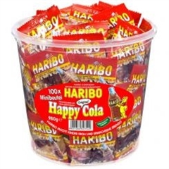 Miniposer Haribo - 100 stk. Happy Cola 